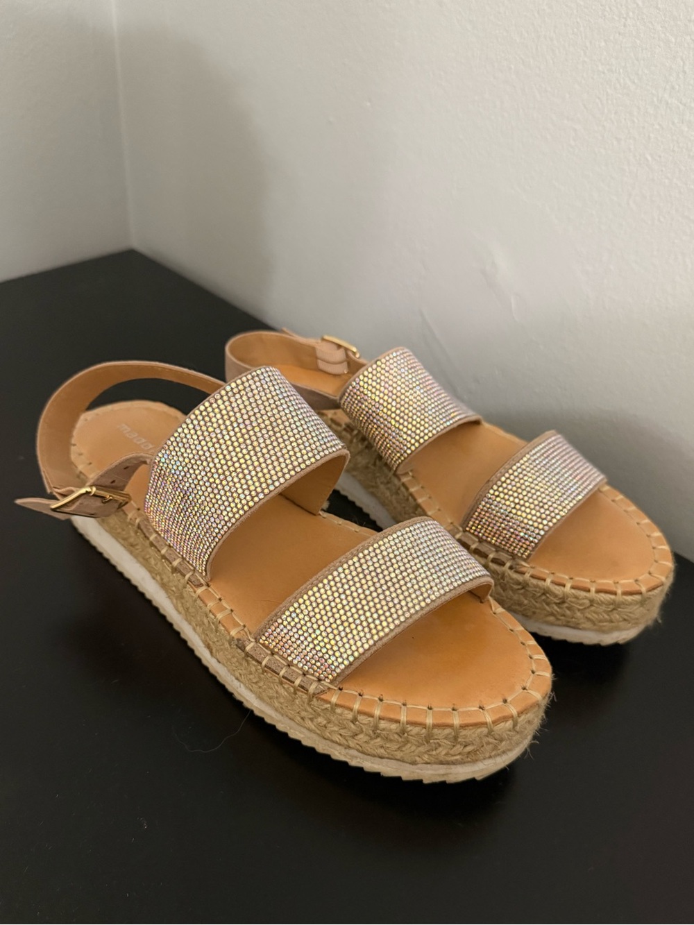 Madden Girl Rhinestone Platform Sandals